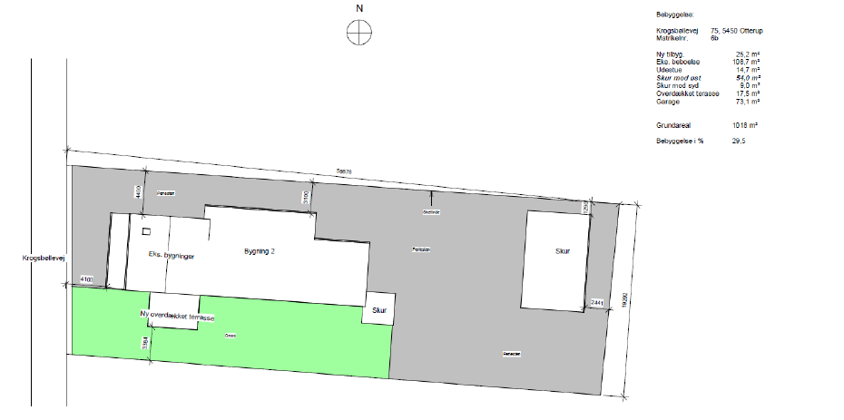 Oversigtstegning over ejendommen