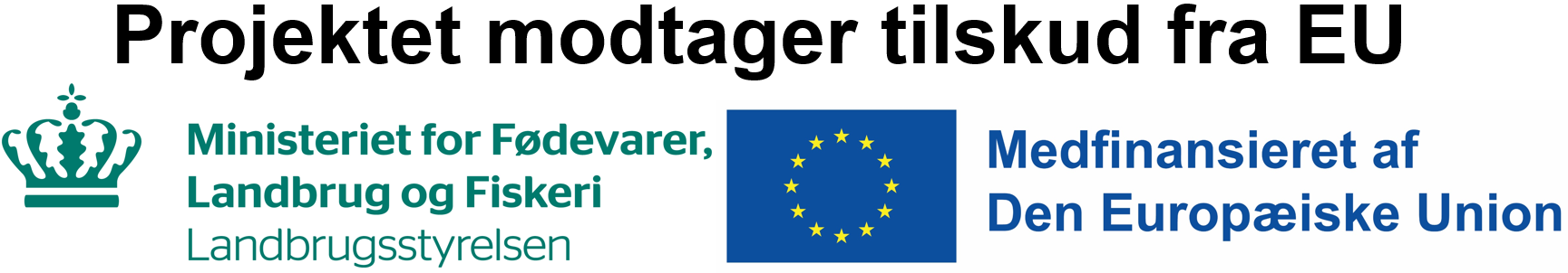 Logo Ministeriet for Fødevarer, Landbrug og Fiskeri samt EU logo