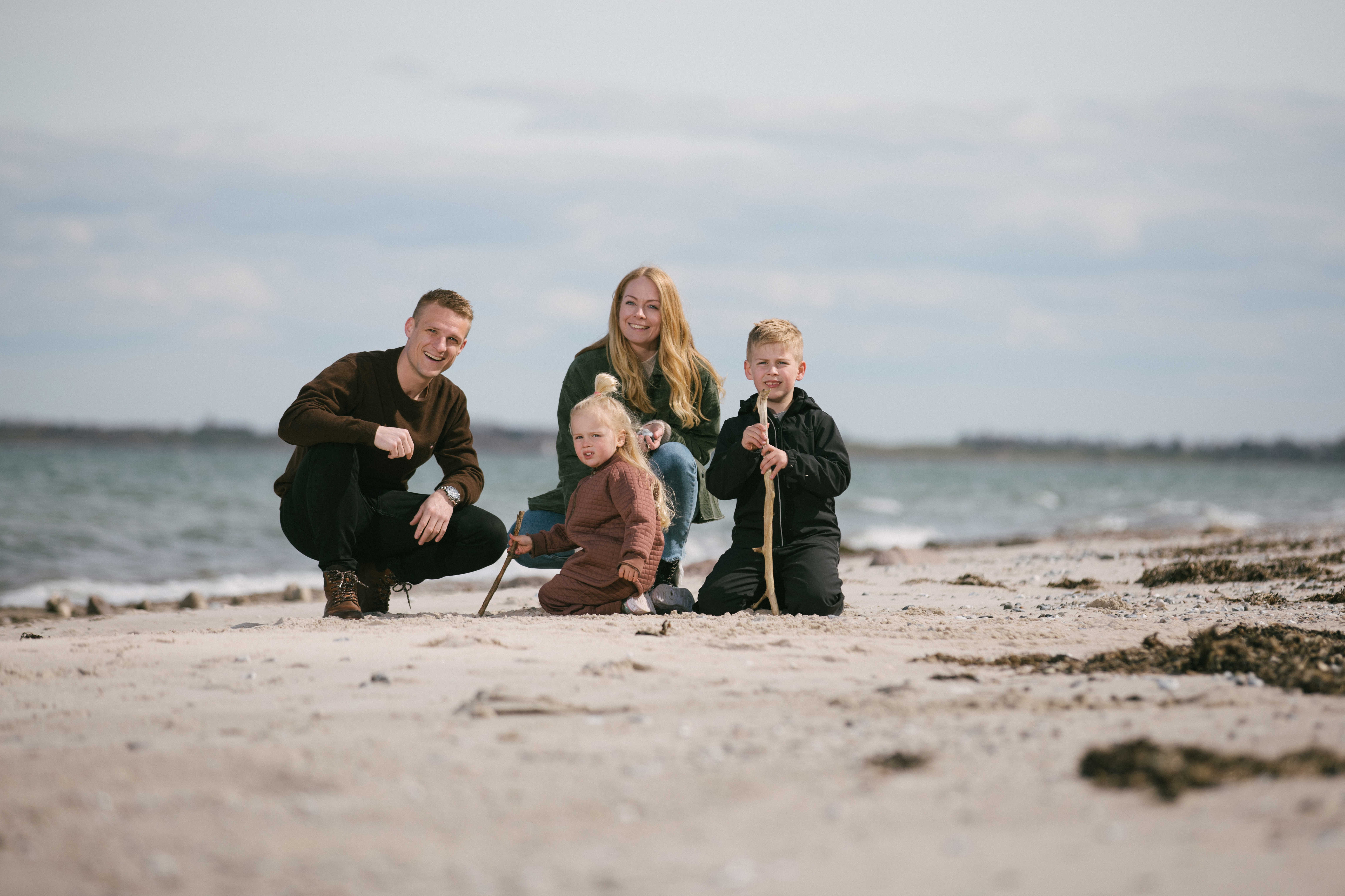Familie på stranden