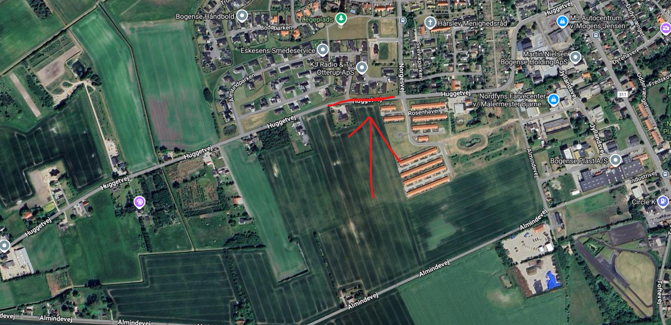 Forslag om 60 km/t på Huggetvej på strækning mellem Norgesvej og Aalesundparken