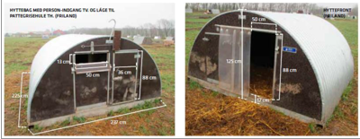 Illustration af de flytbare grisehytter