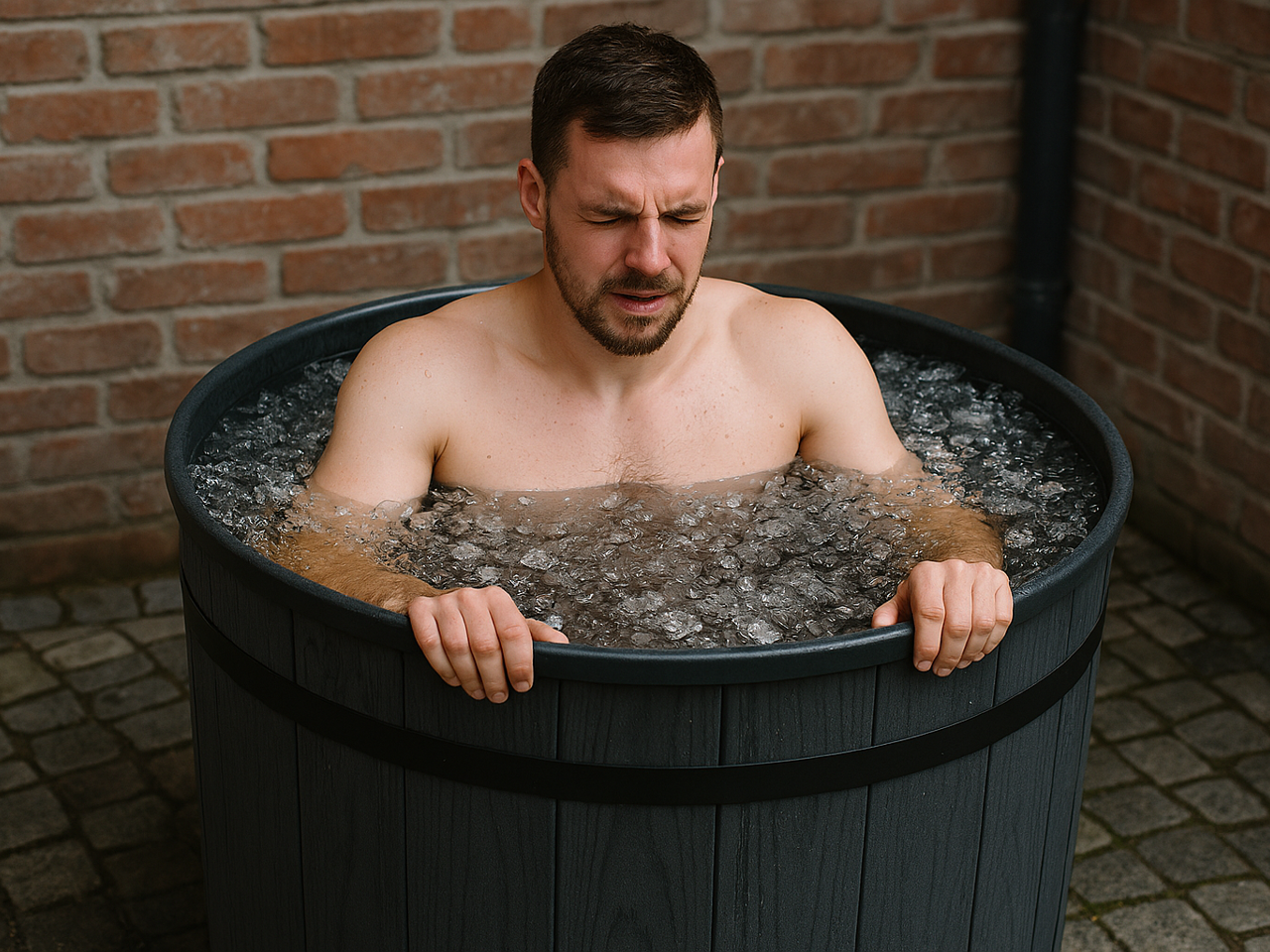 Billede af person i koldtvandskar