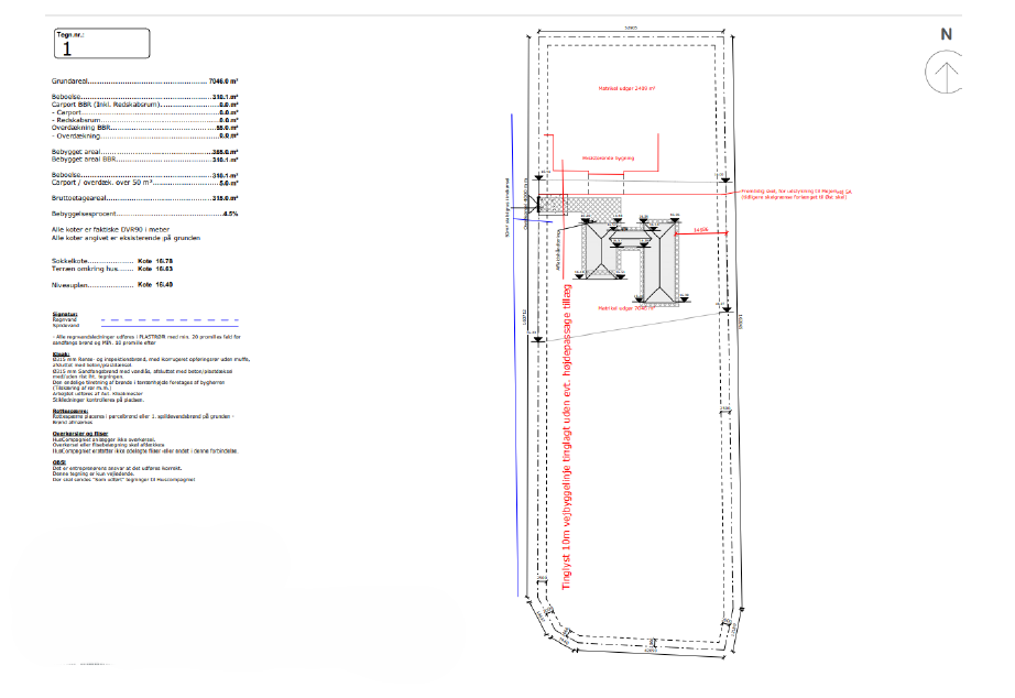 Oversigtstegning over ejendommen