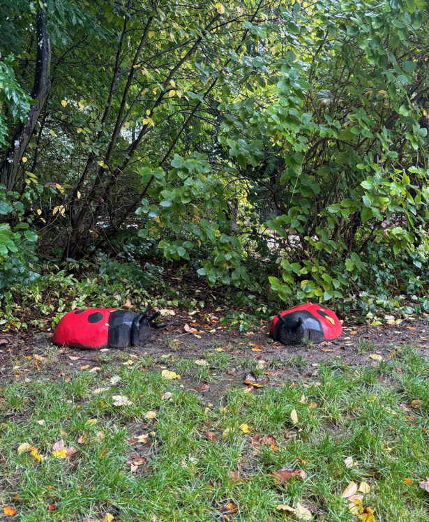 Træskulpturer af mariehøns