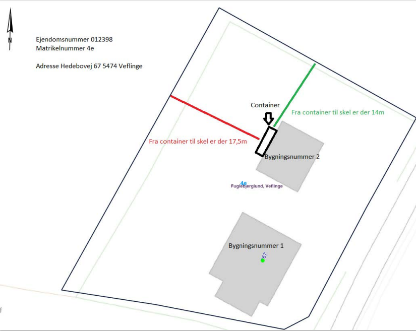 Oversigtstegning over ejendommen