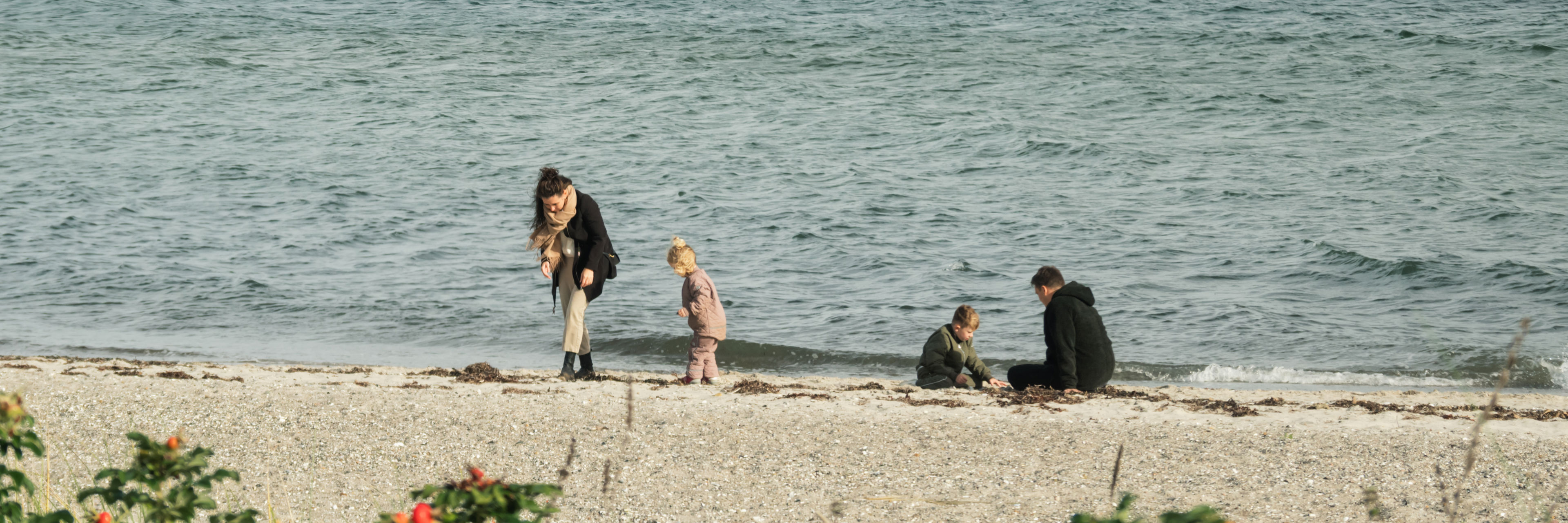Billede af familie ved Hasmark Strand