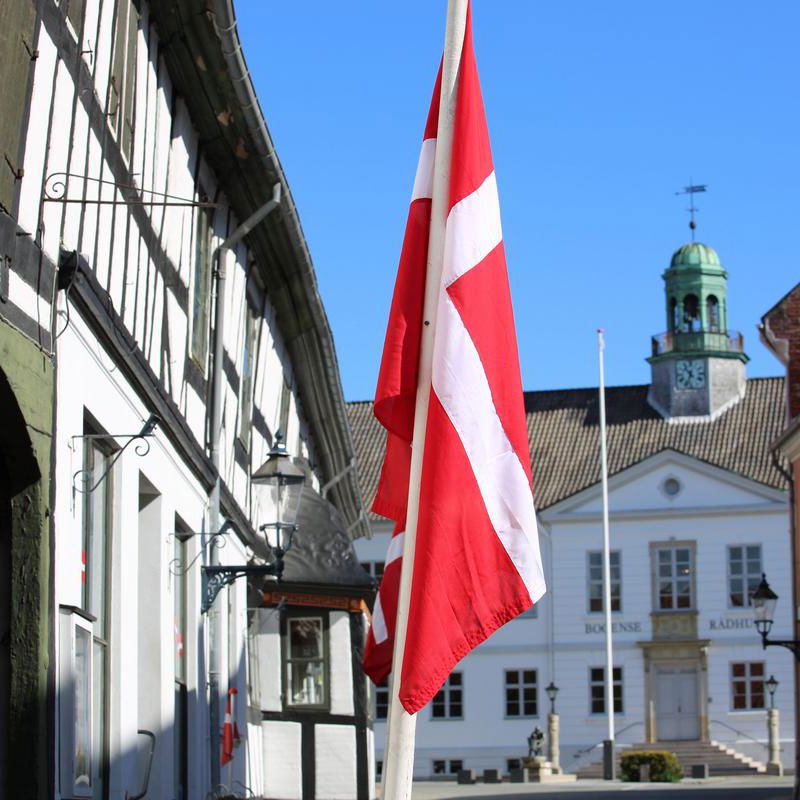 Bogens Rådhus med flag.jpg