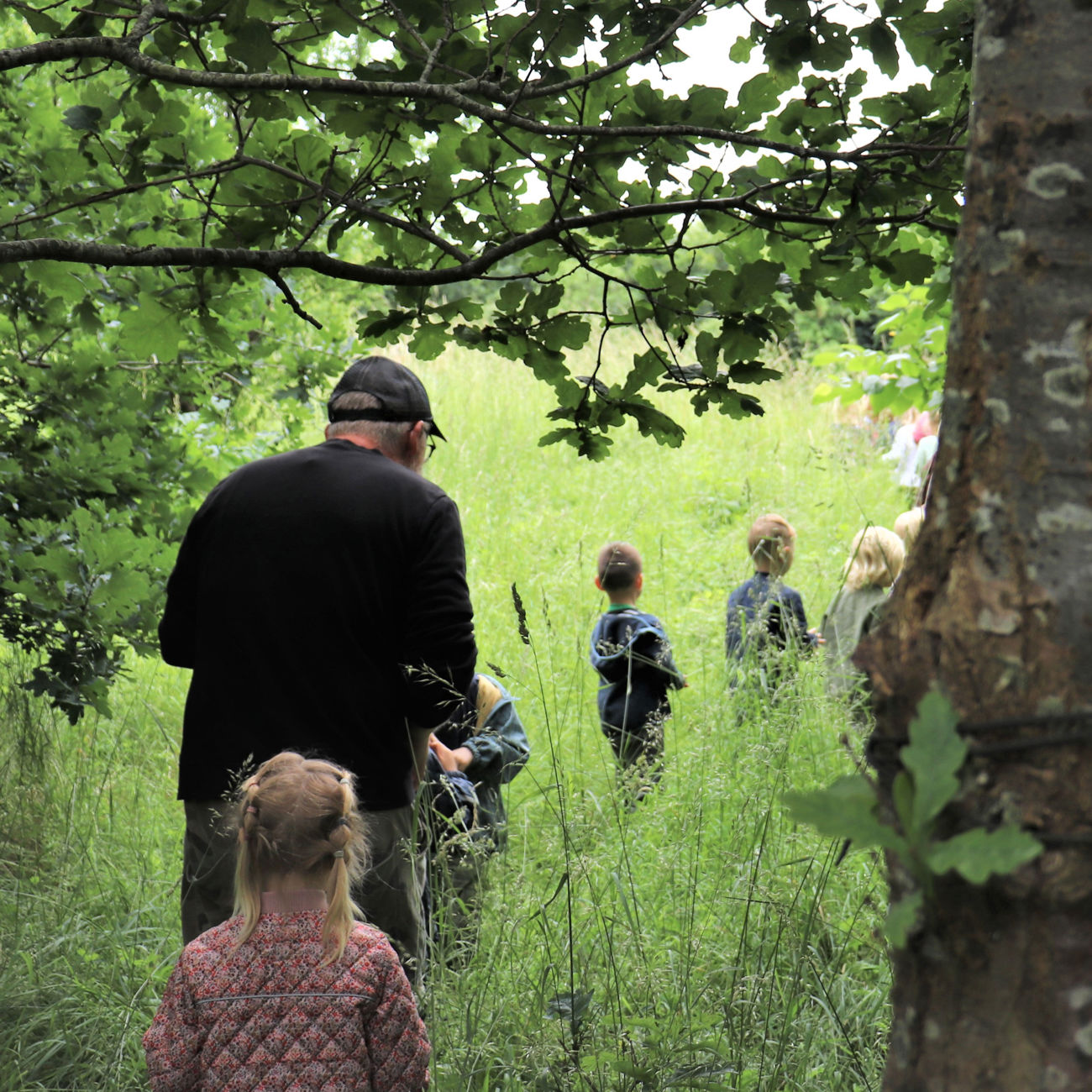 Børnehave prøver natureventyret ved Otterup Byskov.