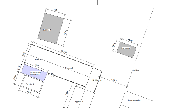 Oversigtstegning over ejendommen