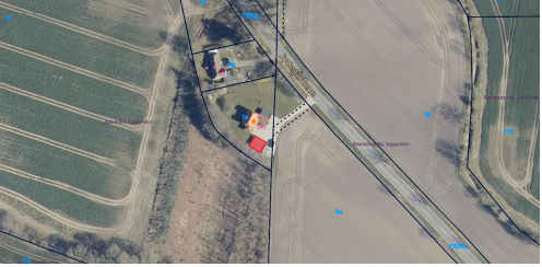 Oversigtskort, der viser placeringen af garagebygningen på ejendommen