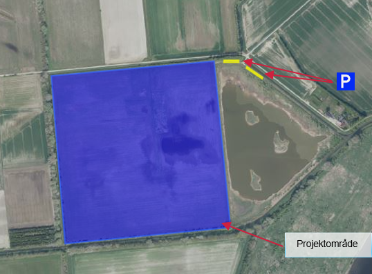 Billedet viser en oversigt over projektområdet samt parkeringsmulighederne.