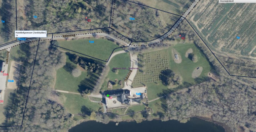 Oversigtskort over ejendommen - Dallund Slot